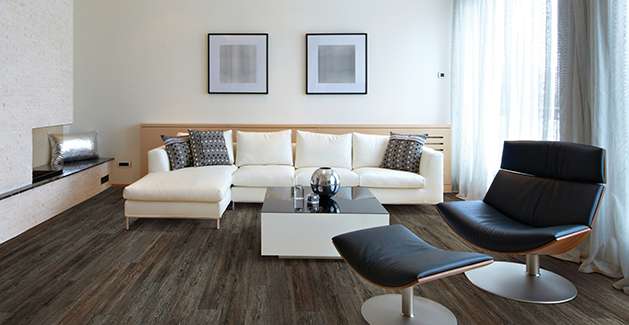 Luxury Vinyl Plank in bedroom 